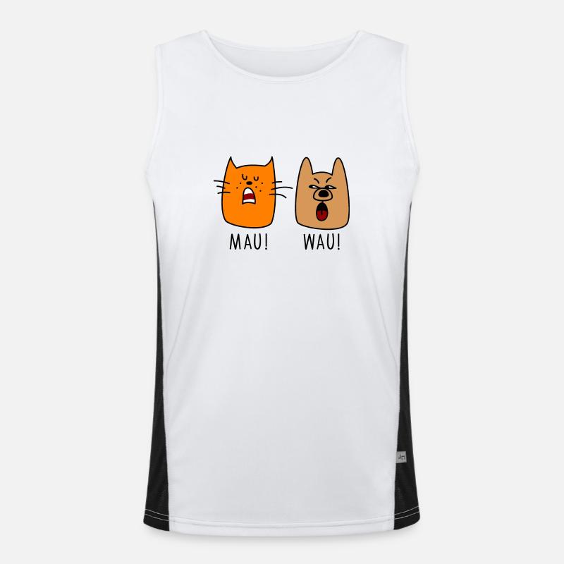 Hund und Katze Funktionelles Kontrast-Tank Top für Männer 