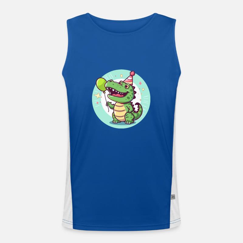 Alligator Geburtstag Comic Funktionelles Kontrast-Tank Top für Männer 