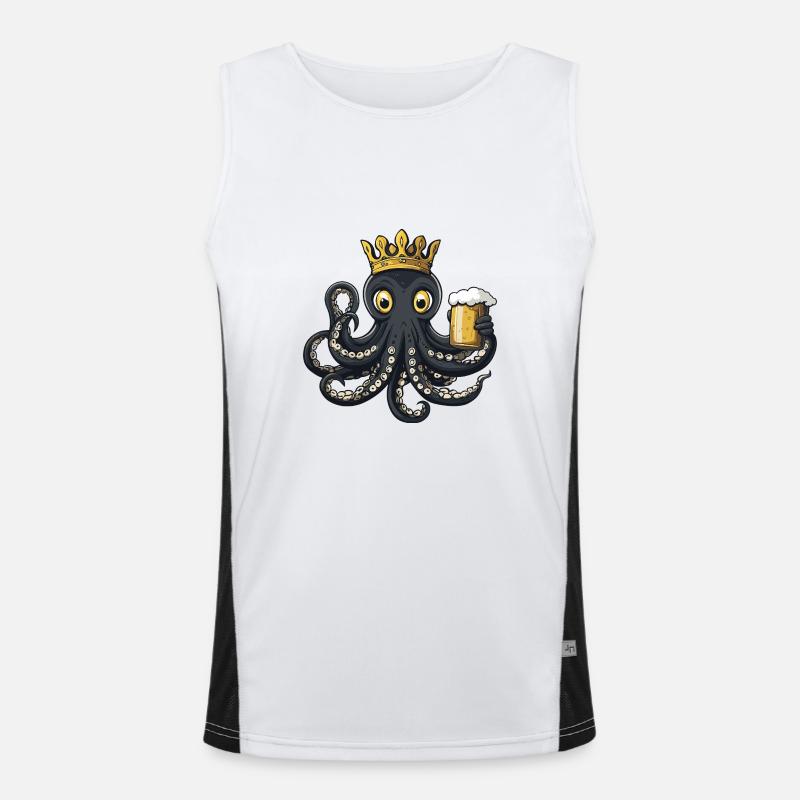 Oktopus Bier Lustig Funktionelles Kontrast-Tank Top für Männer 