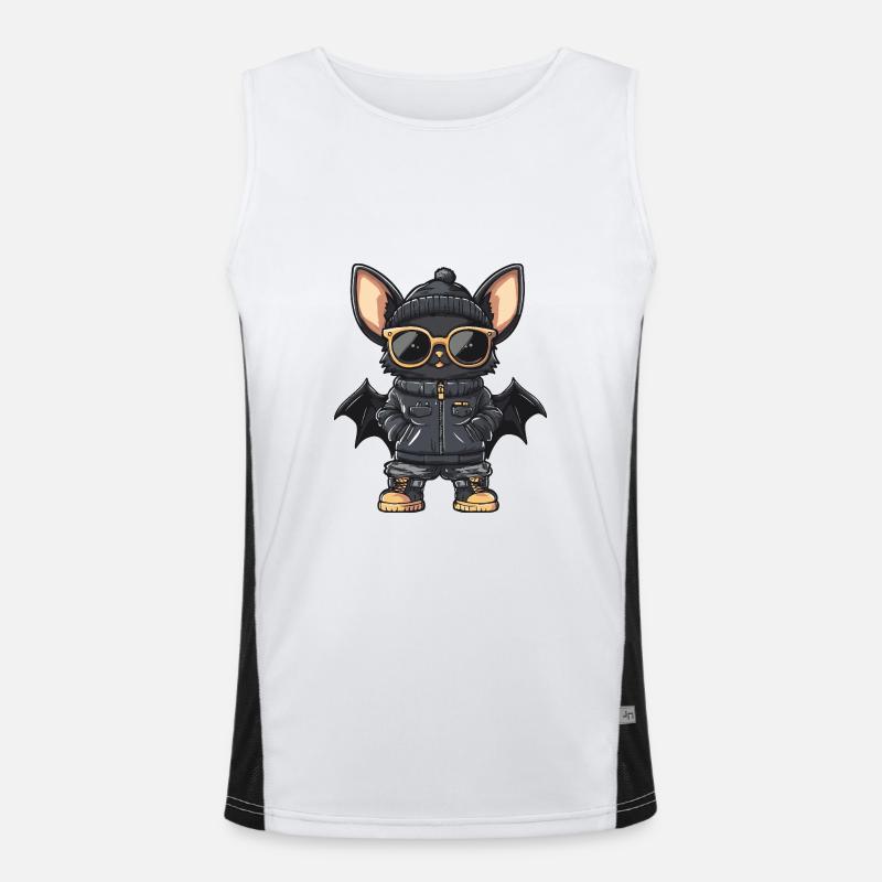Bat Cool Comic - Men's Functional Contrast Tank Top  - white/black
