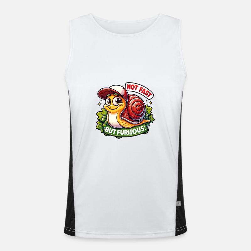 Kleine süße Schnecke mit Basecap Funktionelles Kontrast-Tank Top für Männer 