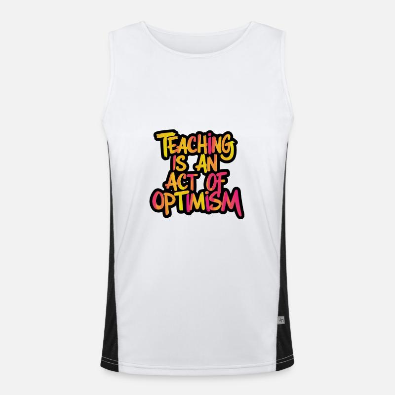 Teaching is optimism, being optimistic - Men's Functional Contrast Tank Top  - white/black