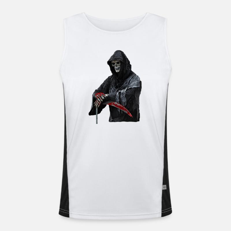 Skull, Satan, Black Metal, Devil, Ferryman, Men's Functional Contrast Tank Top 