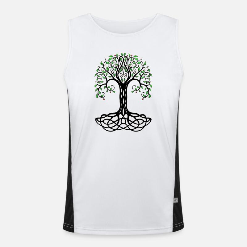 Baum des Lebens Funktionelles Kontrast-Tank Top für Männer 