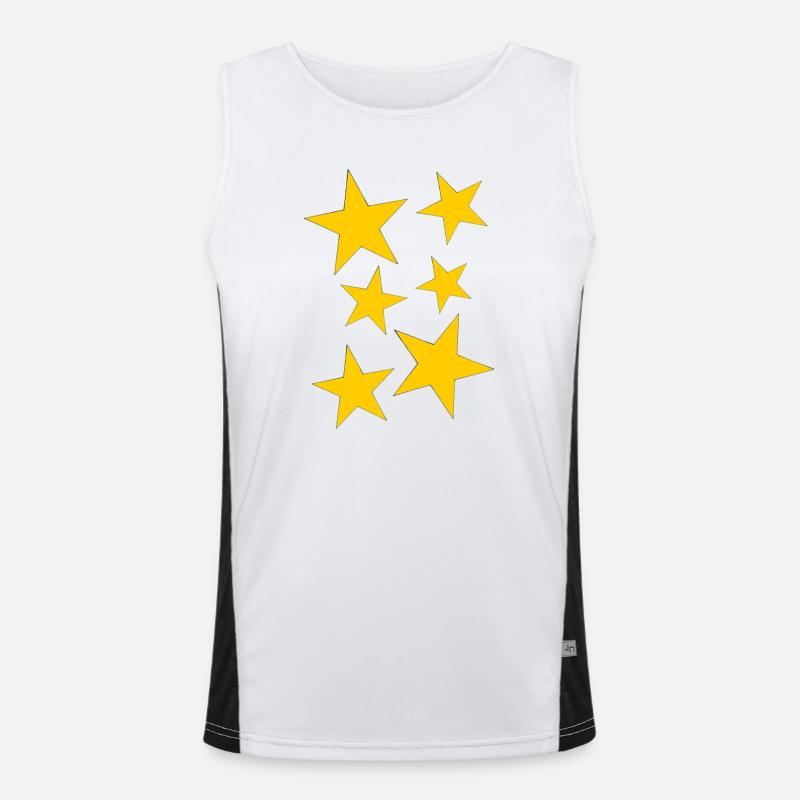 sterne gelb Funktionelles Kontrast-Tank Top für Männer 