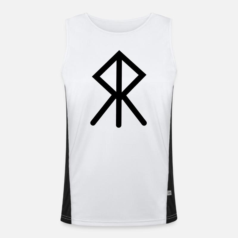Moed Wikinger-Rune COURAGE Funktionelles Kontrast-Tank Top für Männer 