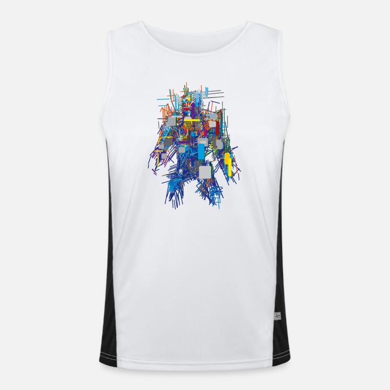 Cyber Android Abstrakt Funktionelles Kontrast-Tank Top für Männer 