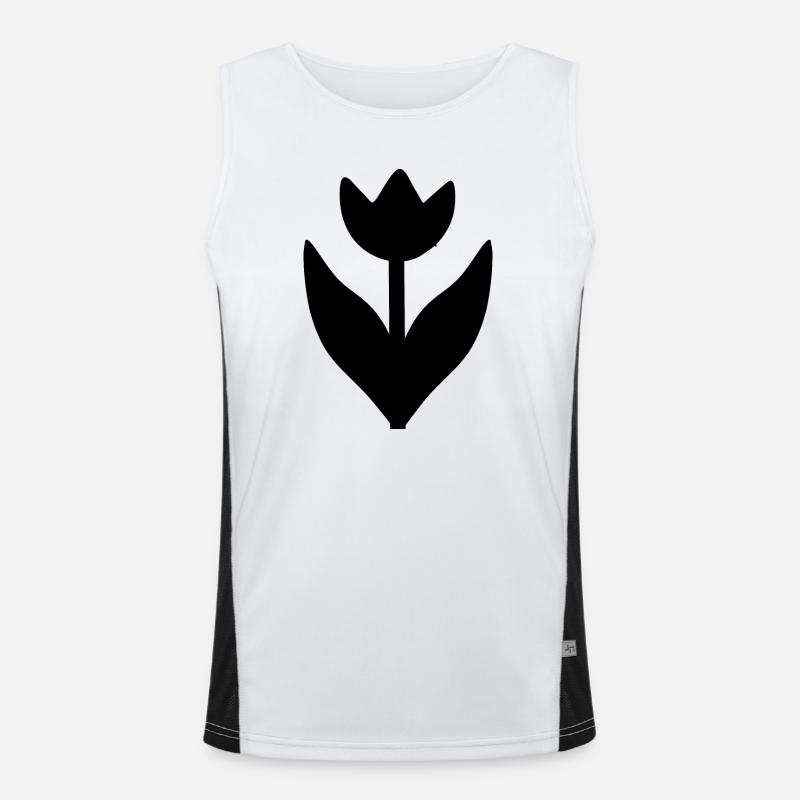 Blume schwarz Blumen shwarz Blüte Tulpe Blume Funktionelles Kontrast-Tank Top für Männer 