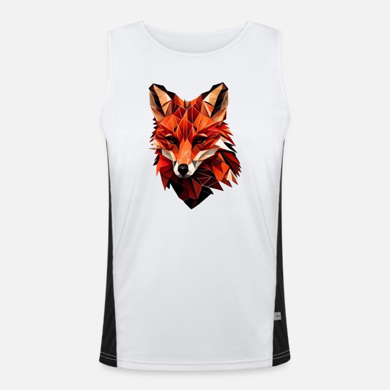 Stylized fox, Geometric Men's Functional Contrast Tank Top 