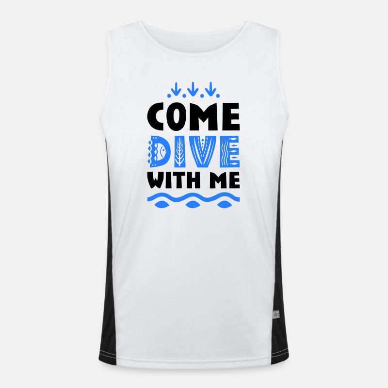 Funny sayings for divers Men's Functional Contrast Tank Top 