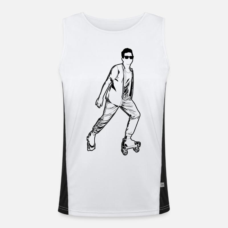 Roller Skater Junge Funktionelles Kontrast-Tank Top für Männer 