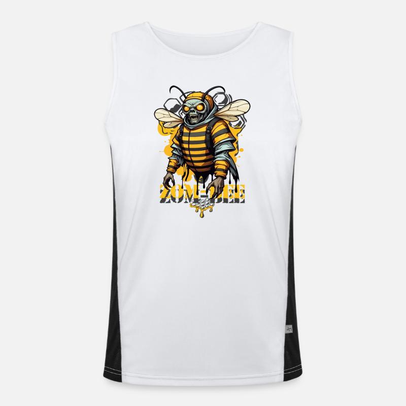 Coole Zombie Biene Funktionelles Kontrast-Tank Top für Männer 