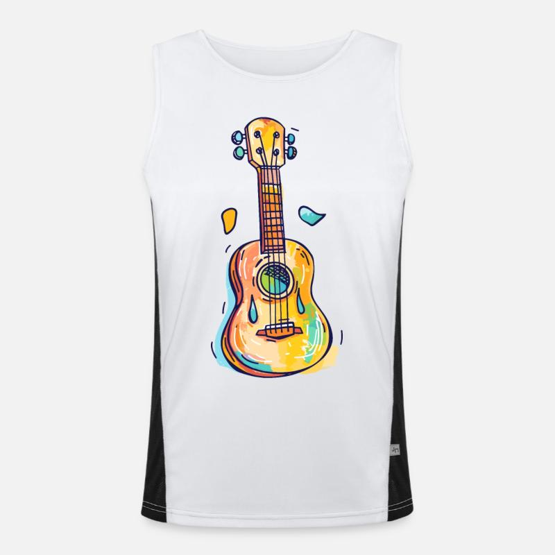 Ukulele Comic Look Funktionelles Kontrast-Tank Top für Männer 