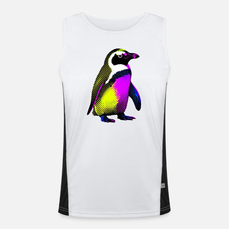 Penguin - Men's Functional Contrast Tank Top  - white/black