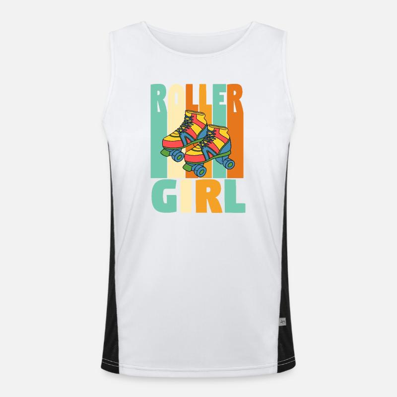 Retro Roller Mädchen Funktionelles Kontrast-Tank Top für Männer 