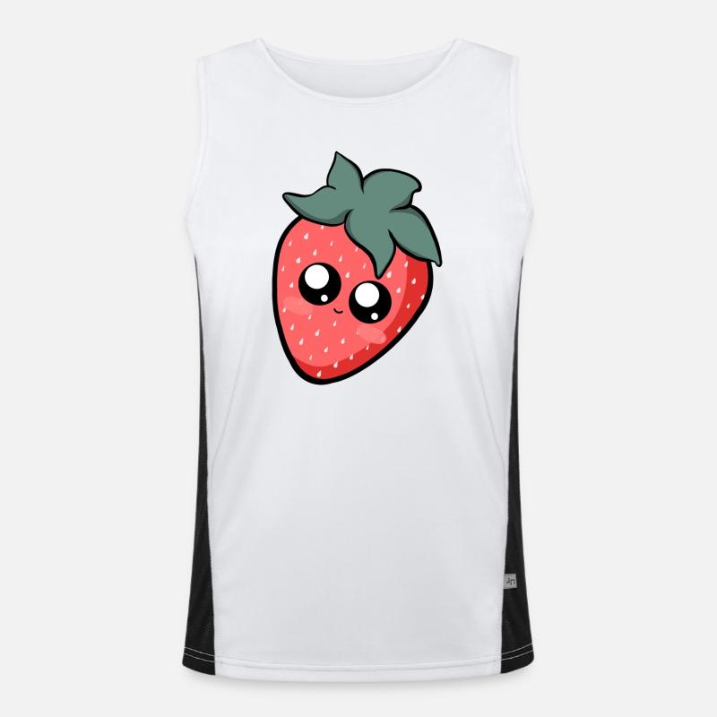 Fruchtige Erdbeere Funktionelles Kontrast-Tank Top für Männer 