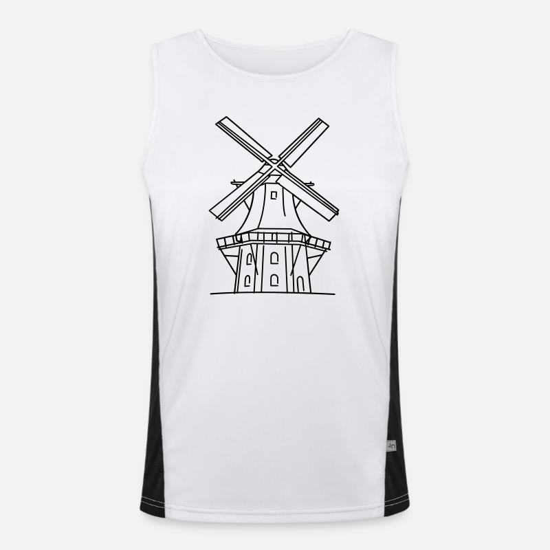Windmühle Funktionelles Kontrast-Tank Top für Männer 