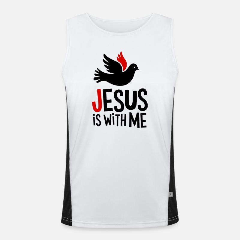 Jésus est avec moi Débardeur respirant contrasté Homme 