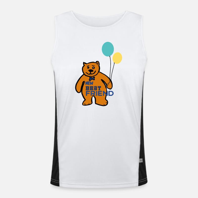 Bär mit Luftballons Funktionelles Kontrast-Tank Top für Männer 