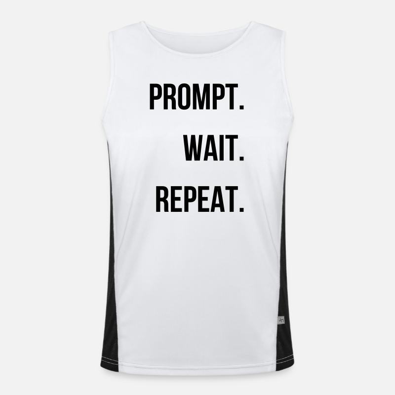 Prompt. Wait. Repeat. Funktionelles Kontrast-Tank Top für Männer 