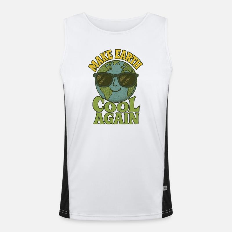 Make earth cool again Men's Functional Contrast Tank Top 
