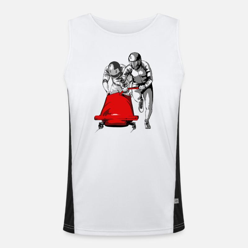 Bobsledder pushing at the start Men's Functional Contrast Tank Top 