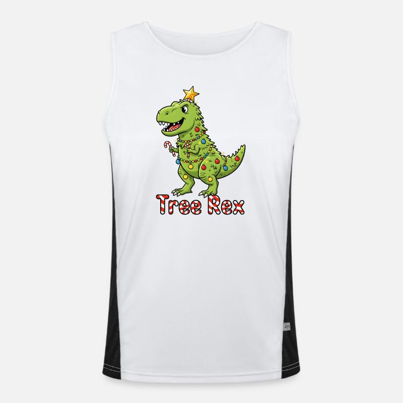 Tree Rex Christmas Trend Men's Functional Contrast Tank Top 