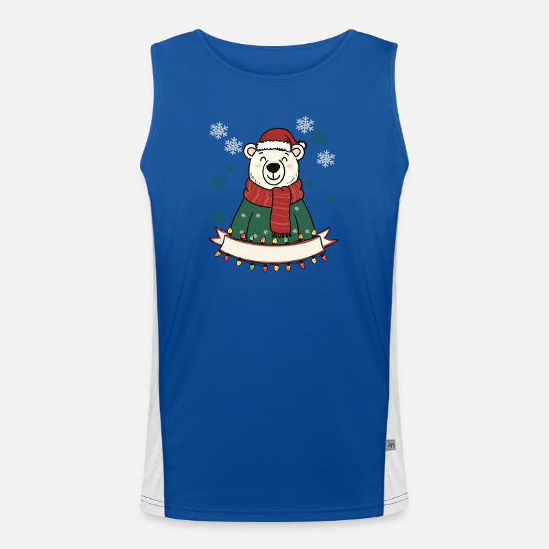 Polar Bear Christmas Magic Men's Functional Contrast Tank Top 