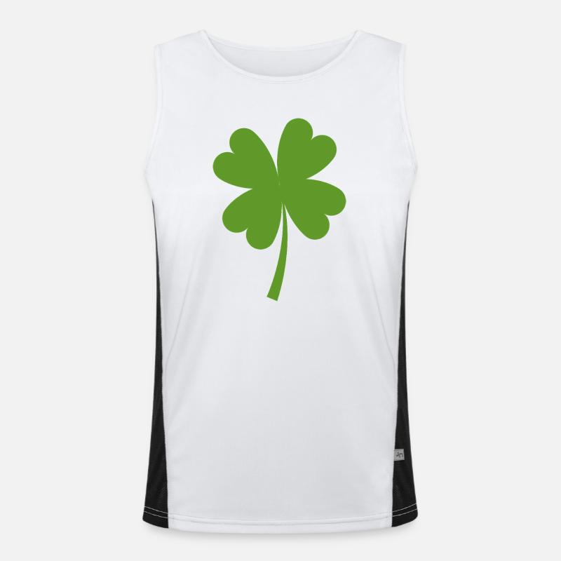 Solid four-leaf clover - Men's Functional Contrast Tank Top  - white/black