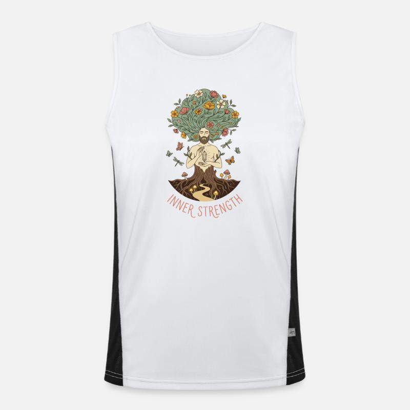 Inner Strength - Zen Botanical Nature Men's Functional Contrast Tank Top 