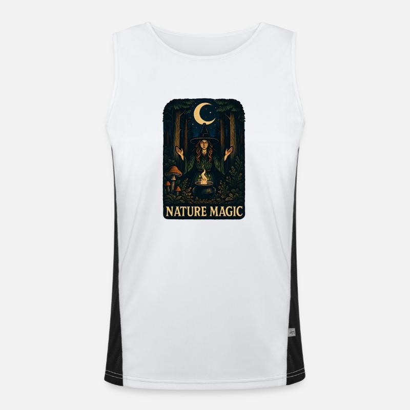 Forest Magic Moon Magic - Men's Functional Contrast Tank Top  - white/black