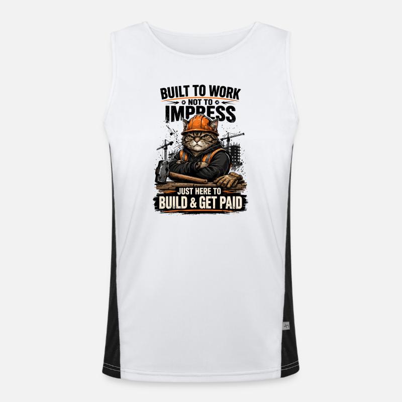 Construction Cat: Build & Get Paid Men's Functional Contrast Tank Top 
