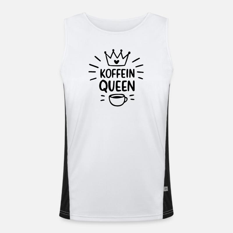 Schwarze Silhouette Koffein queen Morgenmuffel Funktionelles Kontrast-Tank Top für Männer 