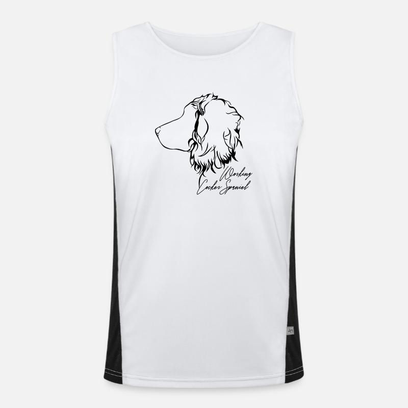 COCKER DE TRAVAIL SPANIEL Profil Chiens Wilsigns Débardeur respirant contrasté Homme 