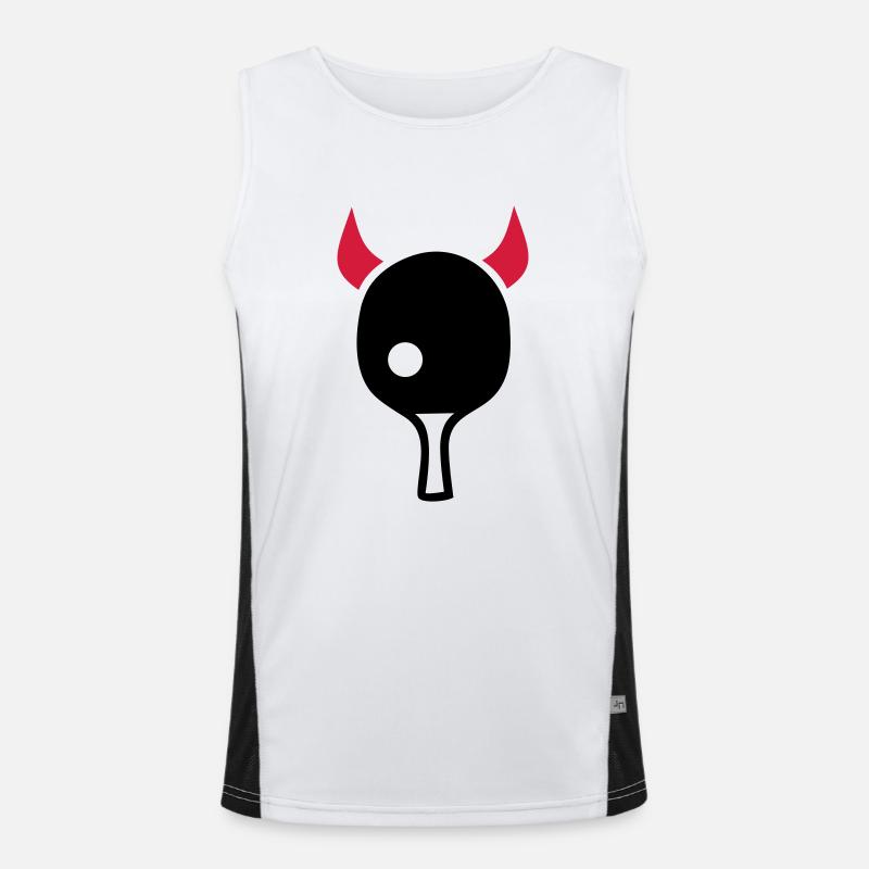table tennis - Men's Functional Contrast Tank Top  - white/black