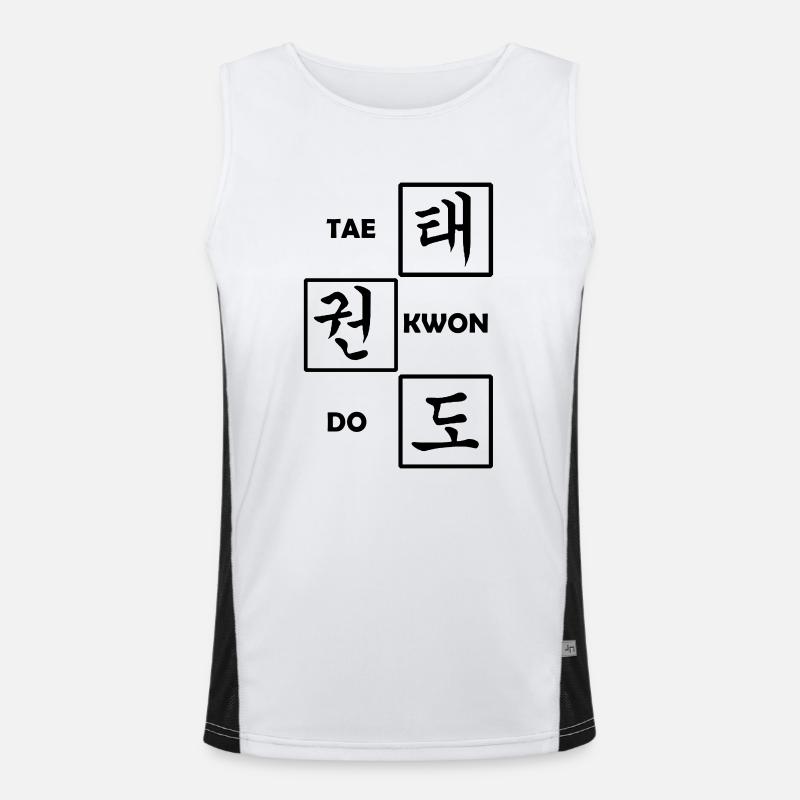 Tae Kwon Do mit Hangul-Schrift Funktionelles Kontrast-Tank Top für Männer 