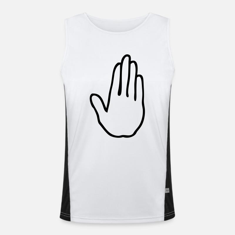 hand hand stop 2105 - Men's Functional Contrast Tank Top  - white/black