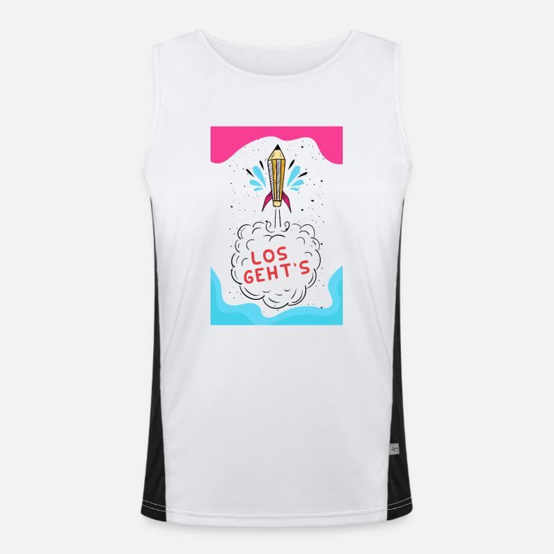 School can come - Men's Functional Contrast Tank Top  - white/black