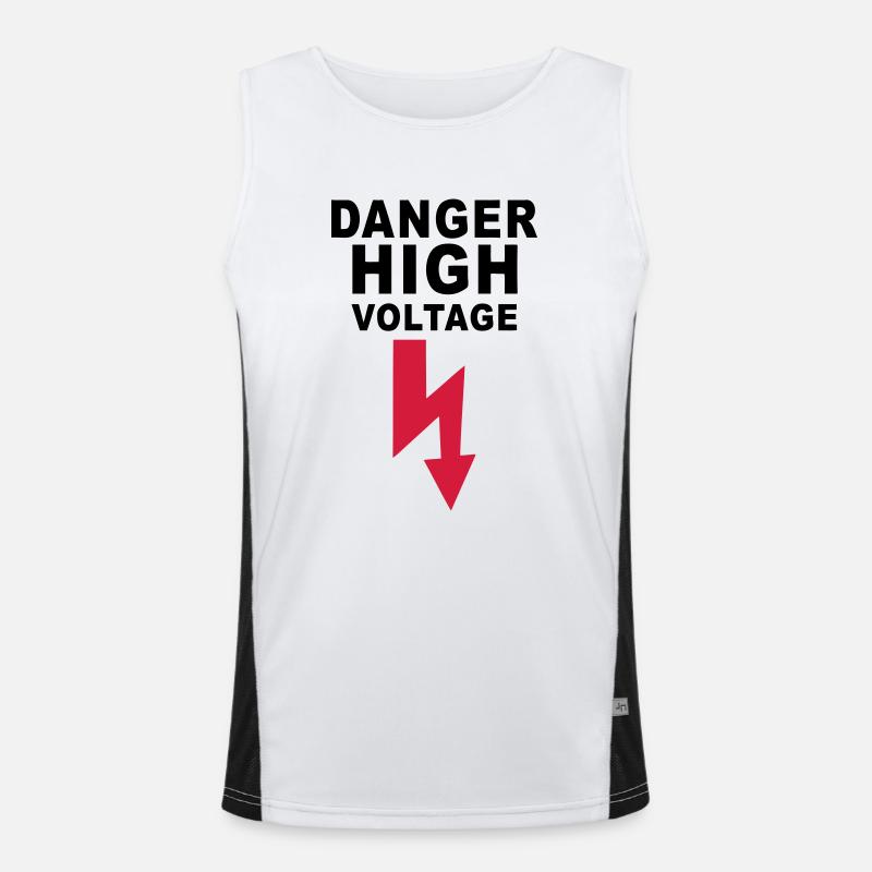 danger high voltage Débardeur respirant contrasté Homme 