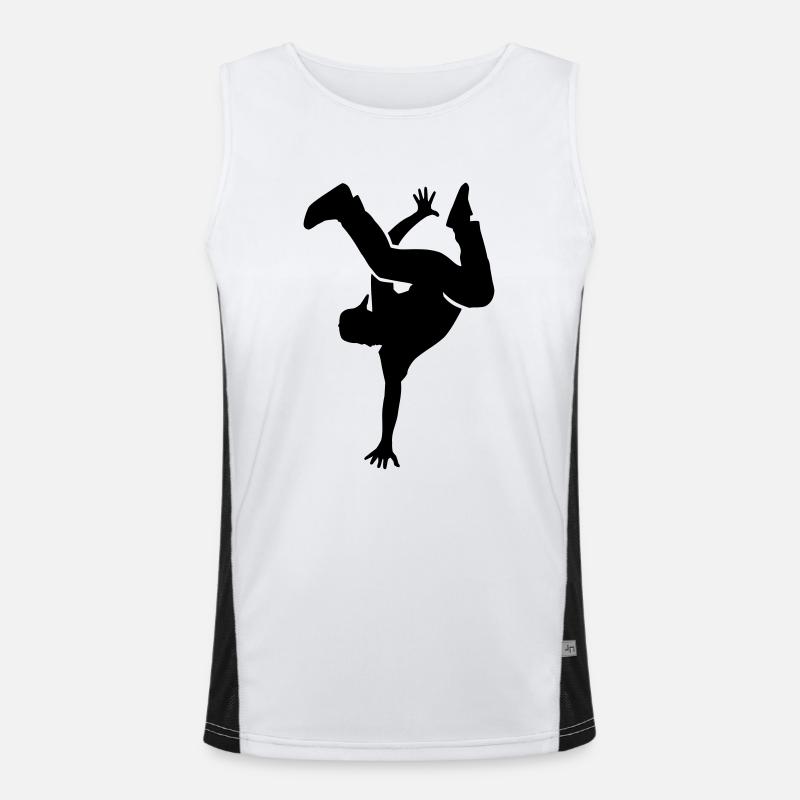 Breakdance - Men's Functional Contrast Tank Top  - white/black
