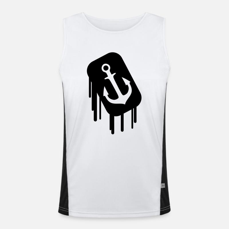 anker_2 - Men's Functional Contrast Tank Top  - white/black