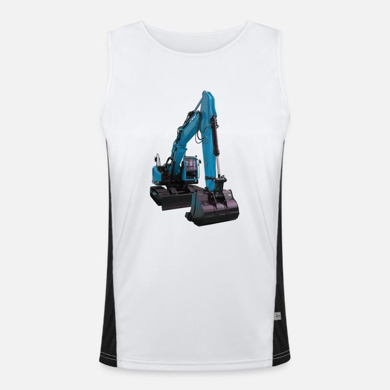 Excavator blue Men's Functional Contrast Tank Top 