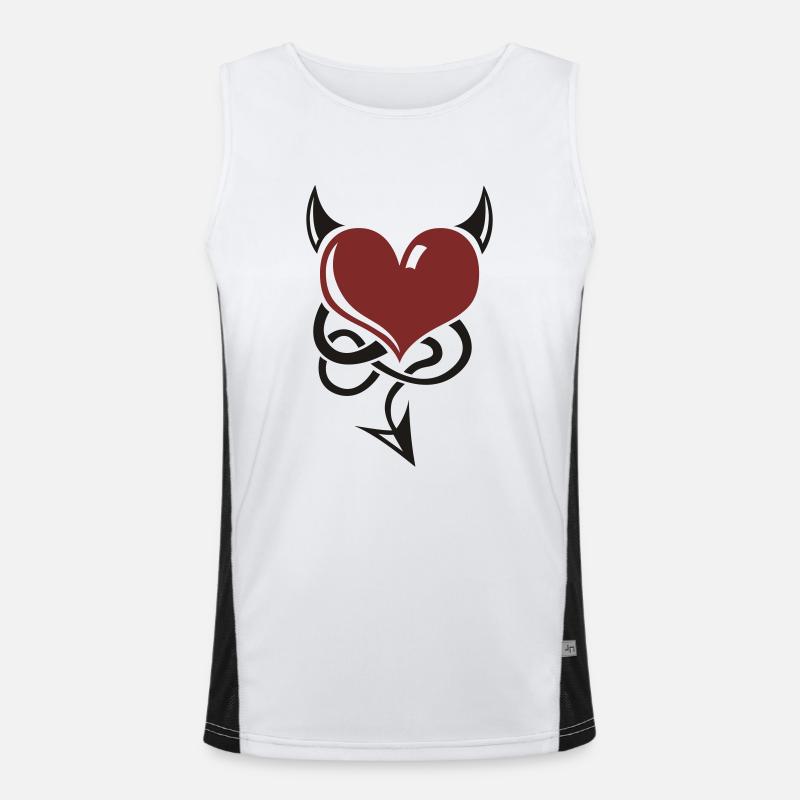 Devil Heart Funktionelles Kontrast-Tank Top für Männer 