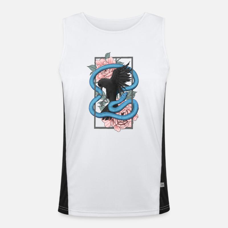 Rabe + Schlange Funktionelles Kontrast-Tank Top für Männer 
