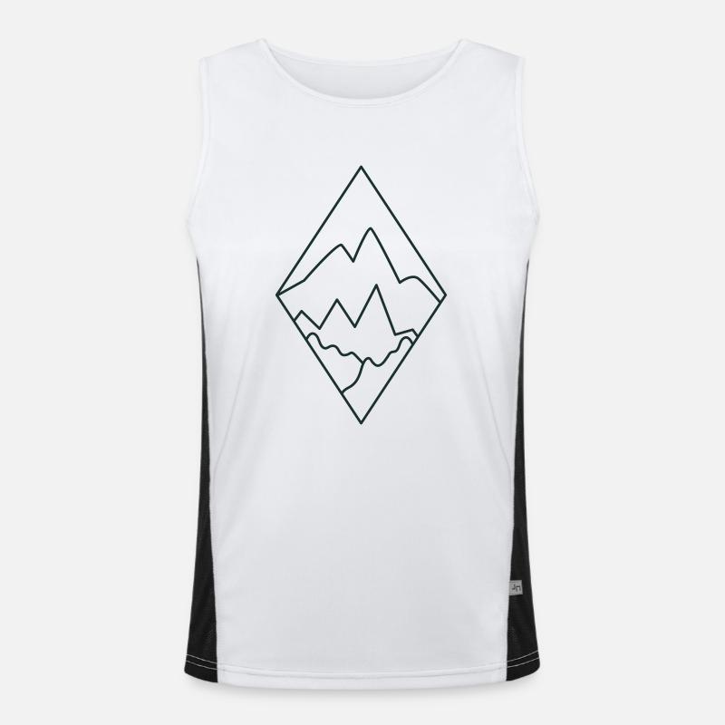 BOHO Diamond Landschaft mit Bergen und Landschaft Funktionelles Kontrast-Tank Top für Männer 