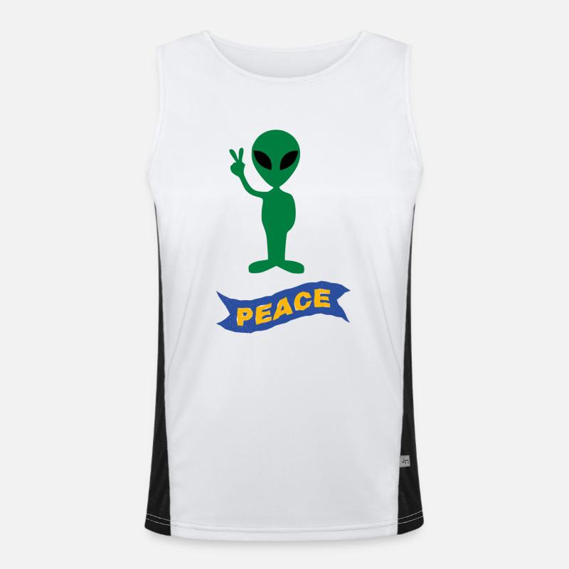 Alien Peace Funktionelles Kontrast-Tank Top für Männer 
