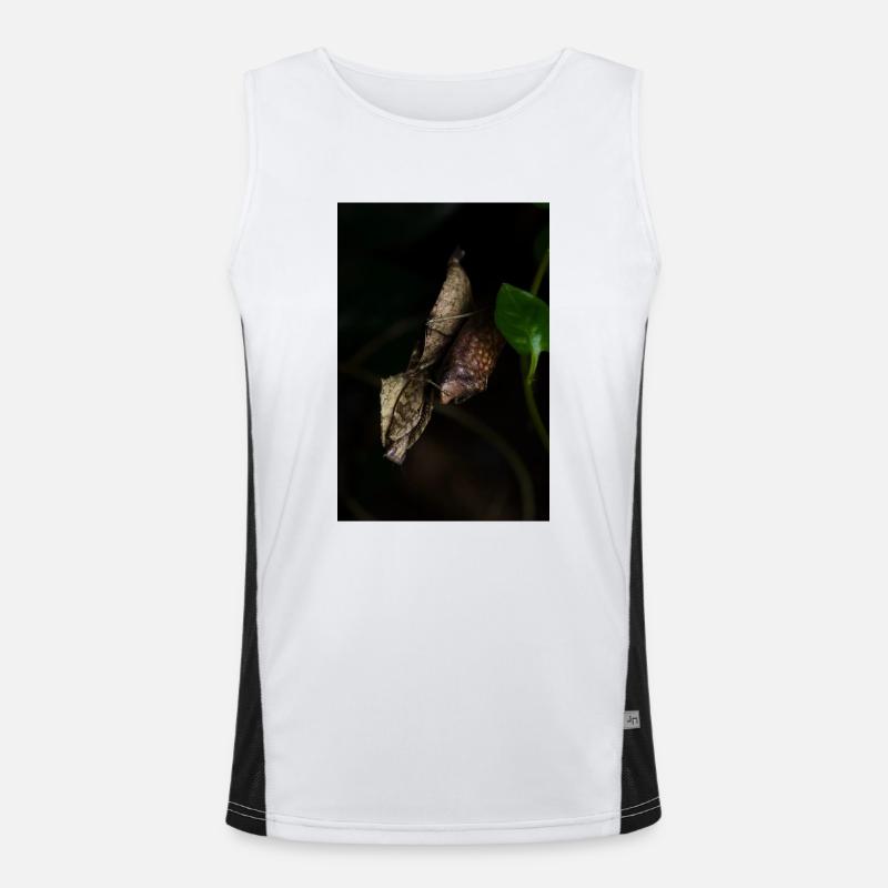 Brancsikia freyi guarding its ooth - Mantis Funktionelles Kontrast-Tank Top für Männer 