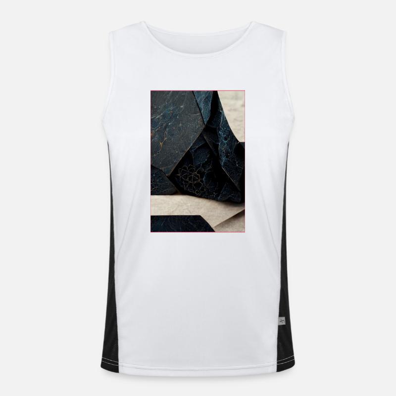 Abstract Black White Funktionelles Kontrast-Tank Top für Männer 