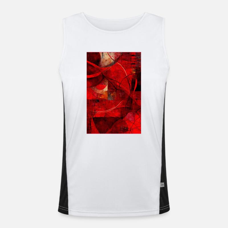 Fabric red pattern abstract Funktionelles Kontrast-Tank Top für Männer 