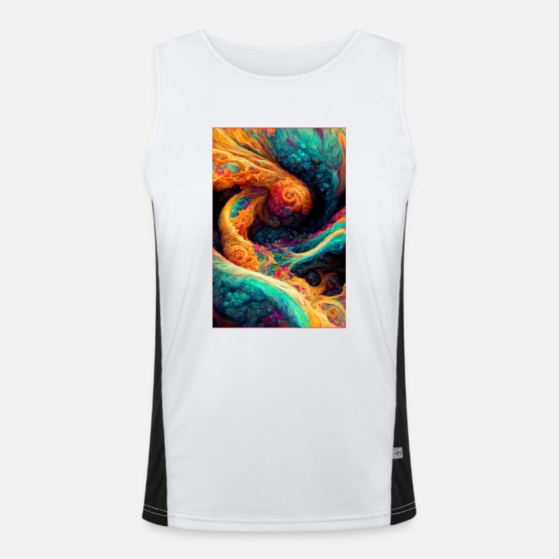Psychedelic Abstrakt Funktionelles Kontrast-Tank Top für Männer 